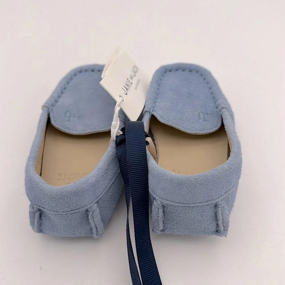 Janie and Jack -NWT boys Light Blue Suede Driving slip on Moccasins shoes 18-24m
